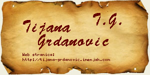 Tijana Grdanović vizit kartica